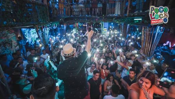 Poco Loco crowd at night